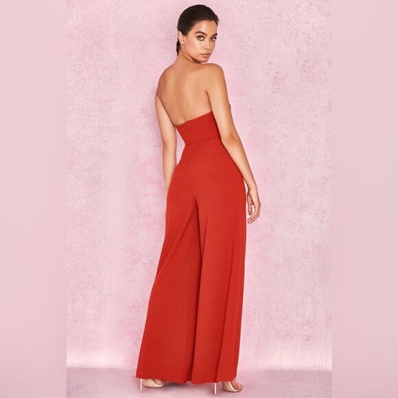 House of CB MARIEFRANCE RUST WIDE LEG CORSET JUMPSUIT - Picture 6 of 17